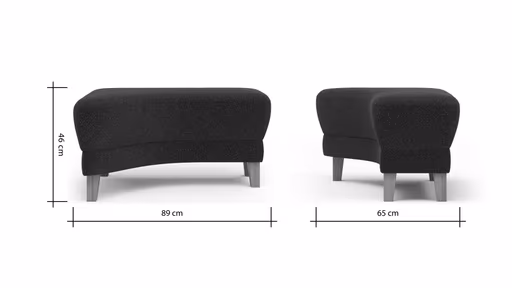 Hocker Stamford - gebogen, Links, LB ca. 89x65 cm, Stoff, Dunkelblau