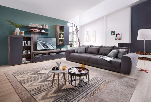 Megasofa - 3-Sitzer, Stoff, Dunkelgrau