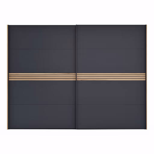 Schwebetürenschrank Viana - BHT ca. 300x230x68 cm, Anthrazit