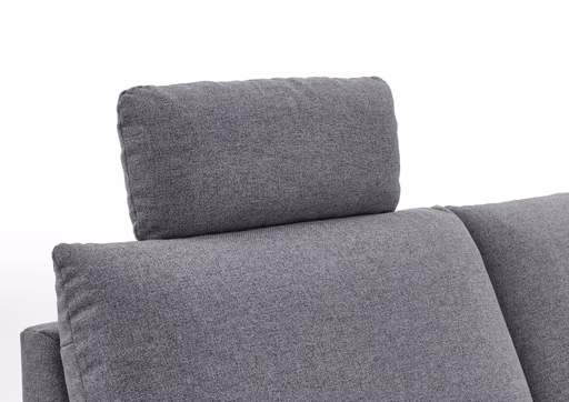 Ecksofa EM Preko mit Kopfstützen - 3-Sitzer mit Ecke rechts, Stoff, Grau