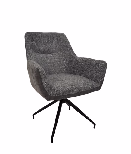 Armlehnstuhl MARYBEL - drehbar, Stoff, Grau