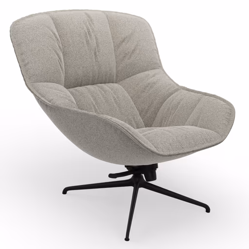 Sessel Unn - Stoff, Grau