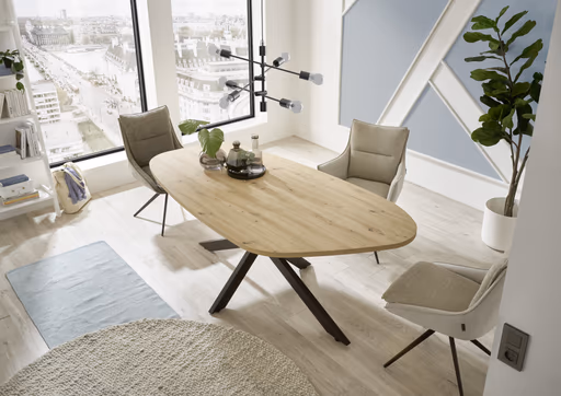 Armlehnstuhl MANDY - drehbar, Stoff, Silbergrau