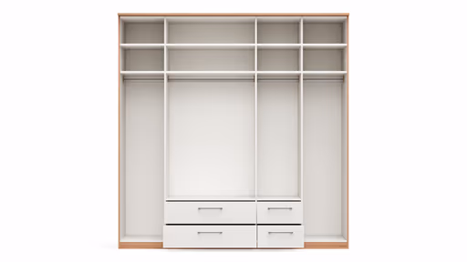 Drehtürenschrank Viana - B. ca. 225 cm, Furnier, Kernbuche, Weiß