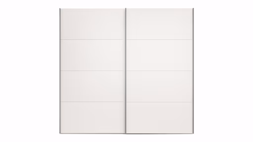 Schwebetürenschrank Viana - B ca. 241 cm, Lack, Weiß