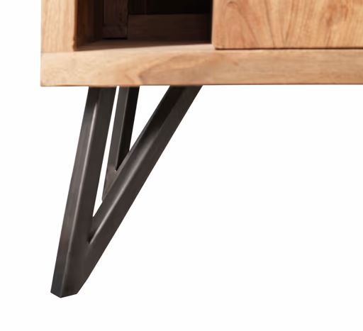 Highboard - mit Beleuchtung, B ca. 145 cm, Akazie massiv