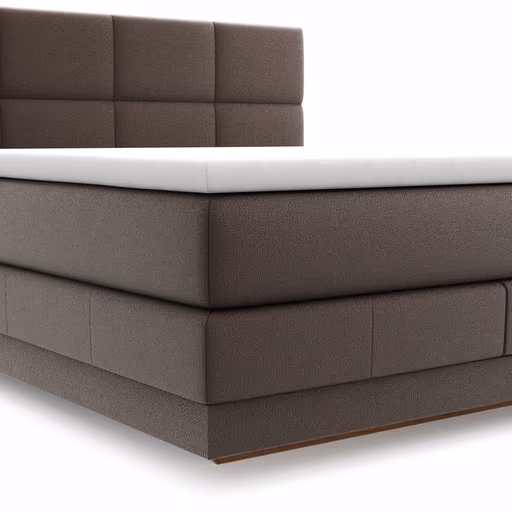 Boxspringbett Alpin Luxe - Liegefläche ca. 180x200 cm, Stoff, Dunkelbraun