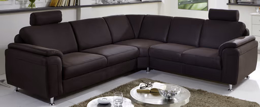 Ecksofa - 2,5-Sitzer, Ecke rechts in Stoff Dunkelbraun
