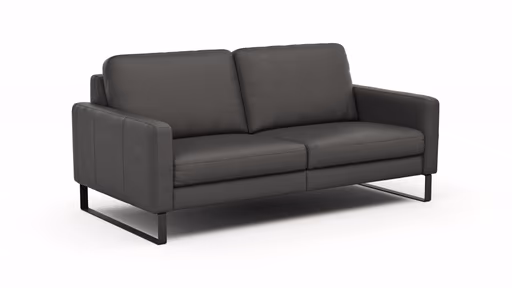 Sofa Enna - 3-Sitzer, Leder, Anthrazit