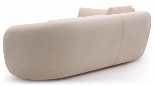 Ecksofa Karasu - Ottomane links mit 3-Sitzer rechts, Stoff, Creme