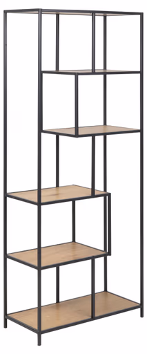 Bücherregal - Wildeiche Nachbildung, Schwarz