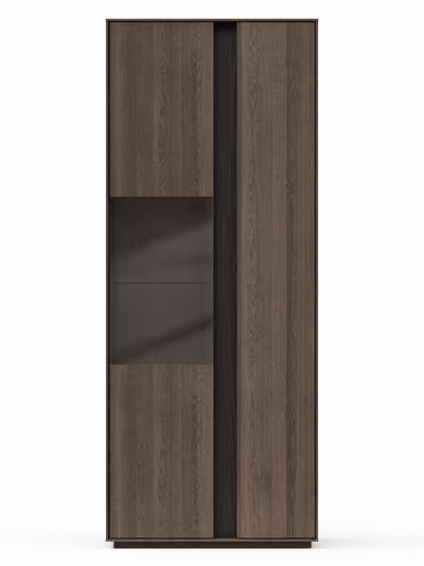 Vitrine Saratoga - Buche massiv, silbergrau geölt