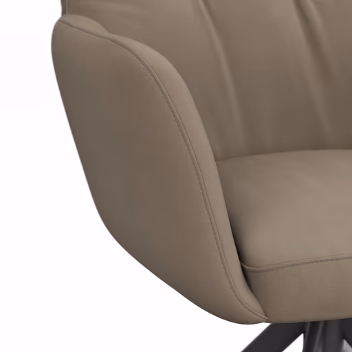 Armlehnstuhl Nashville - drehbar, Leder, Taupe