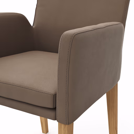 Armlehnstuhl Tuma - Leder, Kitt