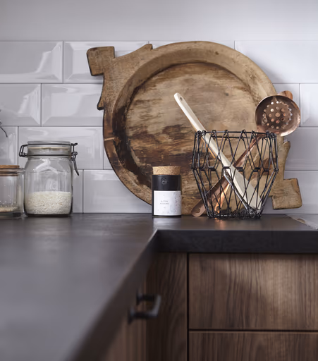 U-Küche 53.210 GL 3 522, Victoria Nussbaum Nachbildung