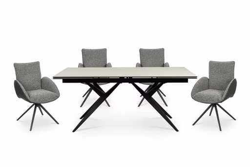 Armlehnstuhl MAURA - drehbar, Stoff, Anthrazit