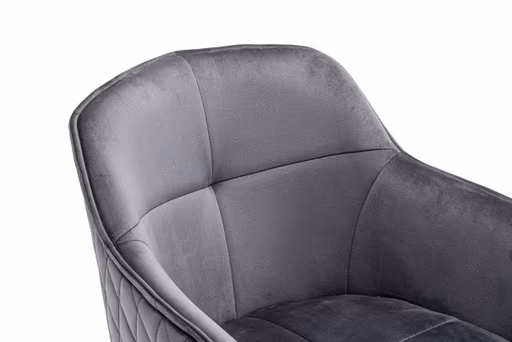 Armlehnstuhl - drehbar, Samt, Grau