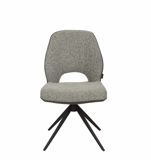 Stuhl MAILE - drehbar, Stoff, Grau, Anthrazit