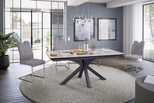 Esstisch MELANIA - ausziehbar, LB ca. 180x95, Keramik, Braun