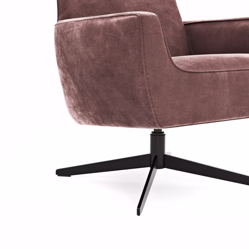 Drehsessel Matina - Größe L, Velour, Weinrot