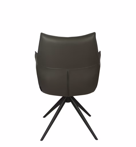 Armlehnstuhl MELE - drehbar, Leder, Dunkelbraun