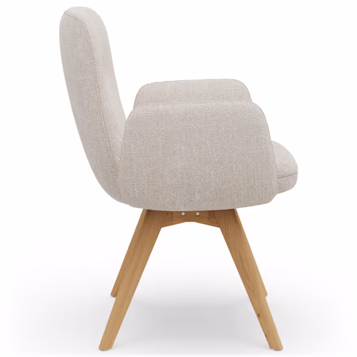 Armlehnstuhl Kamari - Stoff, Beige