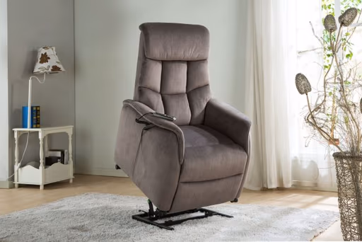 TV-Sessel - Aufstehhilfe, Relaxfunktion, Stoff, Grau