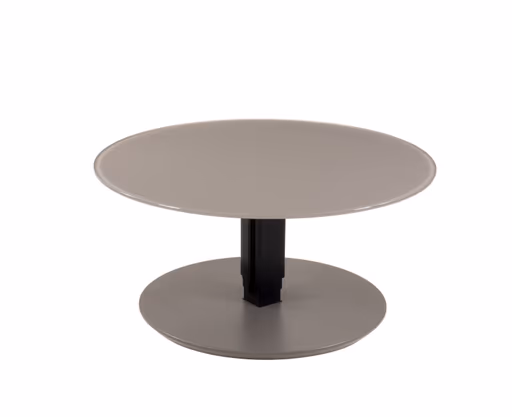 Couchtisch - höhenverstellbar, D. ca. 80cm, Graubeige lackiert