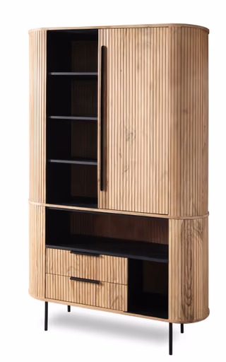 Highboard - mit Beleuchtung, B ca. 118 cm, Akazie massiv