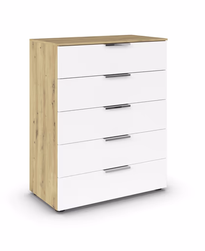Kommode RIPP- Eiche Dekor, Weiß