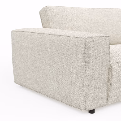 Ecksofa Lilaia - 2-Sitzer links, Ecke, 1,5-Sitzer Tief, Stoff, Creme