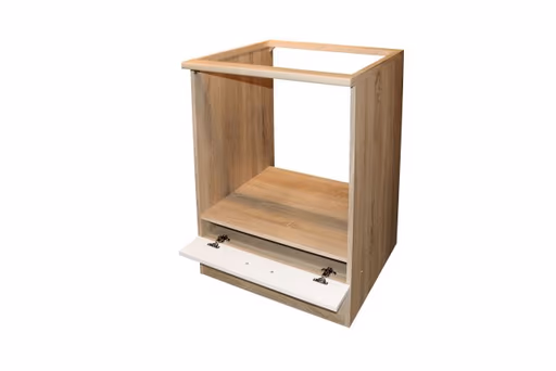 Herdschrank- B ca. 60 cm, Eiche Dekor, Weiß, Matt