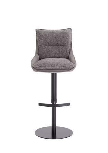 Barhocker MANDY - höhenverstellbar, Stoff, Graubeige