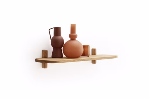 Wandregal Signe - B ca. 78 cm, Asteiche massiv, Geölt