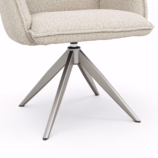 Armlehnstuhl Dinner - drehbar, Stoff, Champagner