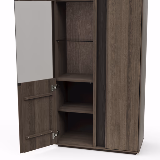 Vitrine Saratoga - Buche massiv, silbergrau geölt