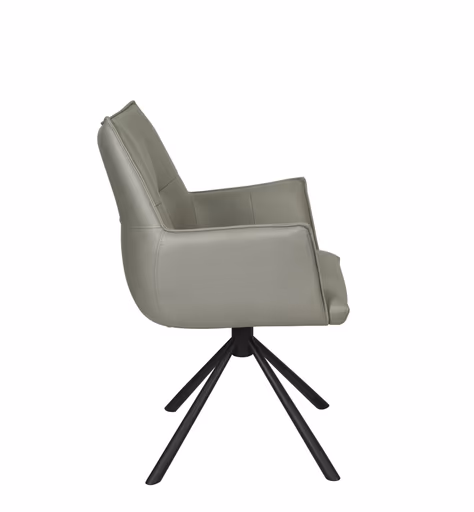Armlehnstuhl MAKANA - drehbar, Stoff, Hellgrau
