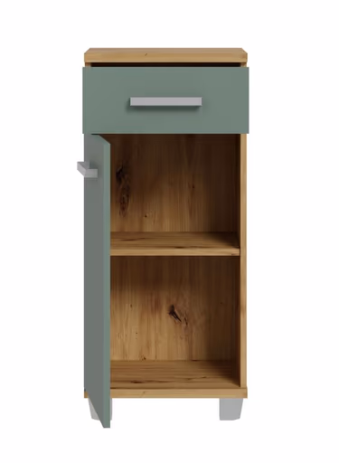 Kommode- Eiche Dekor, Graugrün