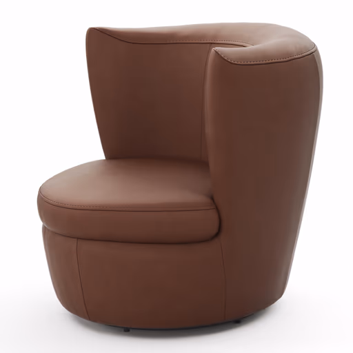 Sessel Cativa - drehbar, Leder, Cognac