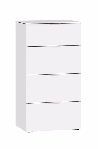 Nachtkommode JOIN IT- Glas, Cremeweiß, Weiß