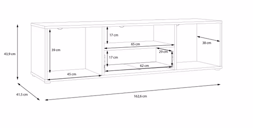 TV-Board FLORISS- Weiß, Eiche Dekor