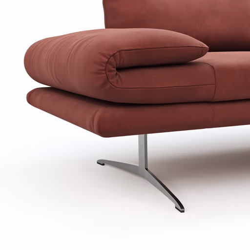 Sofa Lucero - 2,5-Sitzer inkl. Rückenlehne/Armlehne/Sitztiefe verstellbar und drehbares Sitzelement, Leder, Weinrot