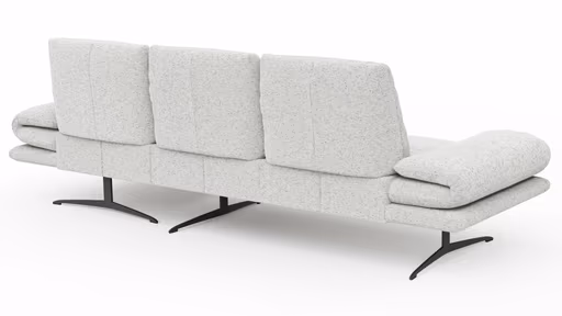 Ecksofa Lucero 2.0 - 2-Sitzer mit Longchair rechts inkl. Rückenlehne verstellbar, Stoff, Offwhite