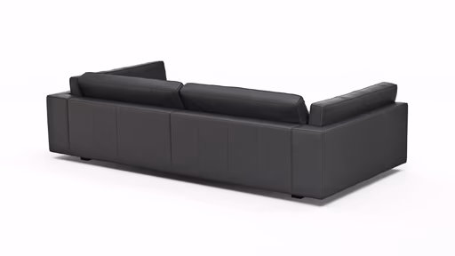 Sofa Aprino 3 - 4-Sitzer XXL, Dickleder, schwarz, Armlehne Kissen