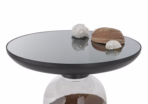 Beistelltisch - Ø/H ca. 50x54 cm, Schwarz, Patina Base