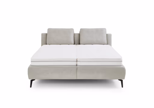 Polsterbett - Liegefläche ca. 180x200 cm, Stoff, Silbergrau