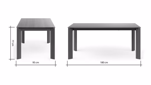 Esstisch Saratoga - ausziehbar, LB ca. 180x95 cm, Buche massiv, silbergrau geölt