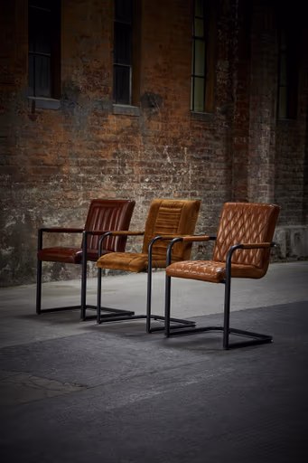 Armlehnstuhl Cambridge - Stoff, Curry