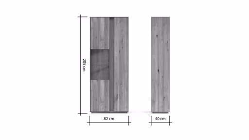 Vitrine Saratoga - Wildeiche massiv, natur geölt