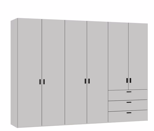 Drehtürenschrank JOIN IT- B ca. 303 cm, Hellgrau